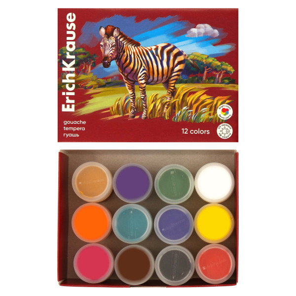 Гуашь 12цв. "ErichKrause" Safari по 20мл