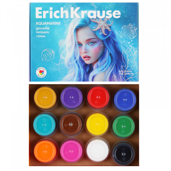 Гуашь 12цв. ErichKrause Aquamarine по 20мл