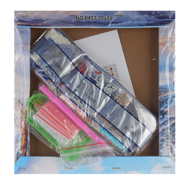 Алмазная мозаика 20*20 с подрамником Рыжий кот НД-0453 Белый жеребец (полн заполн)