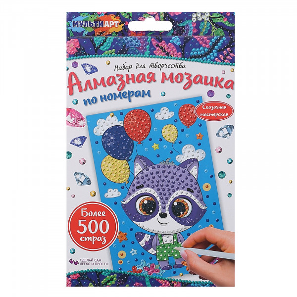 Алмазная мозаика 10*15см Енотик