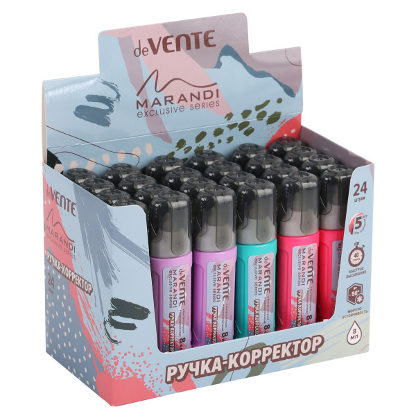 Ручка-корректор "deVENTE. Marandi" 08 мл, быстросох.,  ассорти