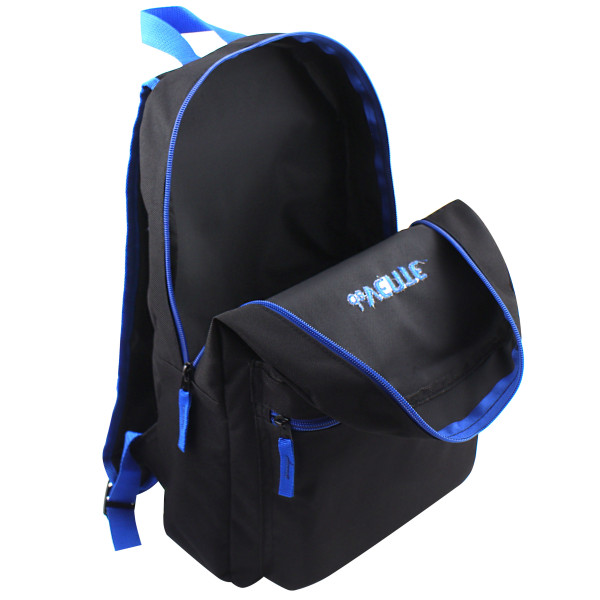 Рюкзак "deVENTE. Black" подростковый 40x29x17 см 1 отд на молнии, черный с синим