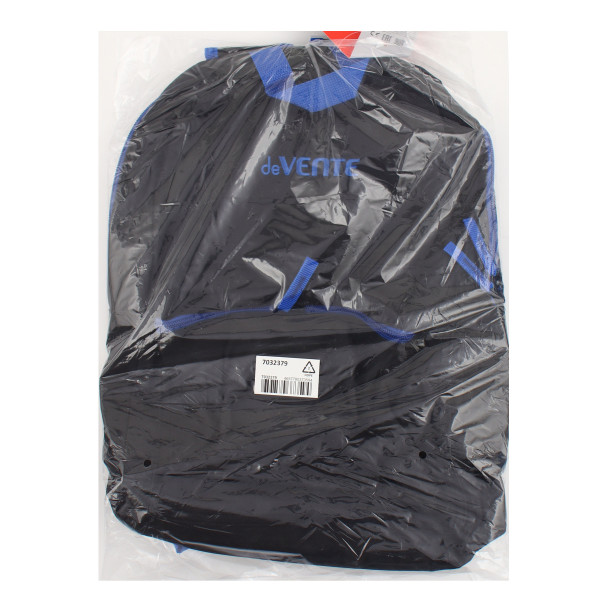 Рюкзак "deVENTE. Black" подростковый 40x29x17 см 1 отд на молнии, черный с синим