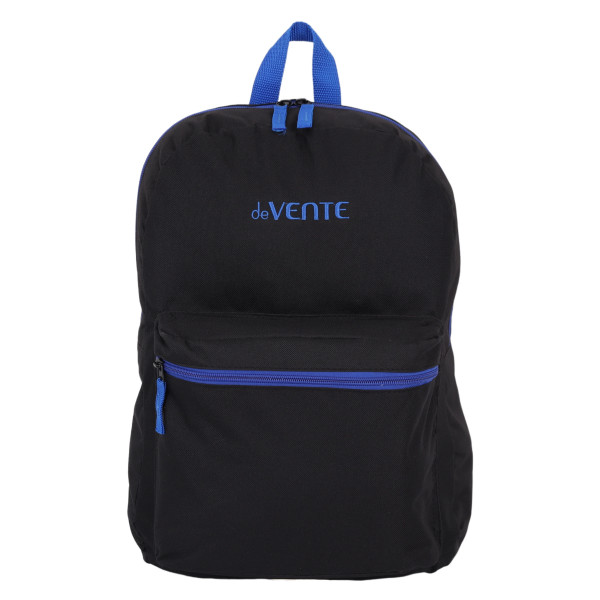 Рюкзак "deVENTE. Black" подростковый 40x29x17 см 1 отд на молнии, черный с синим