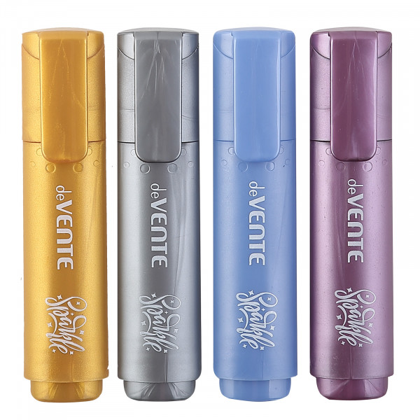 Набор маркеров-выделителей "deVENTE. Sparkle" 04 цв metallic с блест.