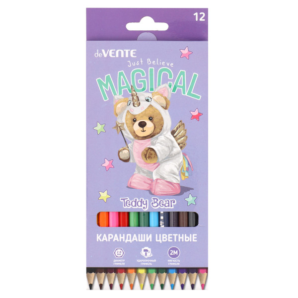 Карандаши 12цв. "deVente.Teddy Bear" 2 М шестигранные