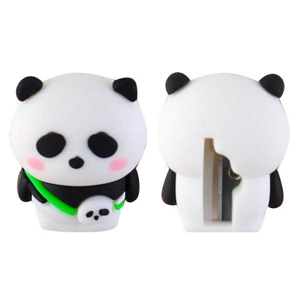 Точилка "deVENTE. Panda", 1 отв, пластик. с покрытием Soft Touch