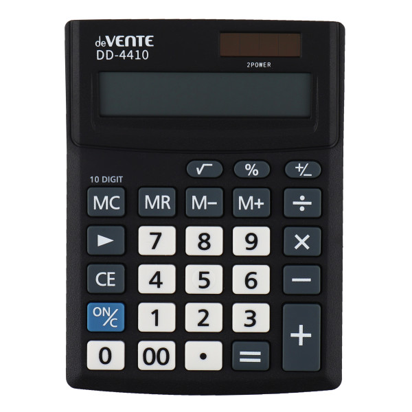 Калькулятор настольный 10-разр."deVENTE" DD-4410 102х137х31 мм, черный