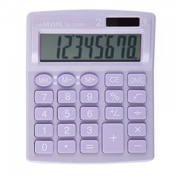 Калькулятор настольный 8-разр.deVENTE DD-3308Р 105х127х21 мм, сиреневый