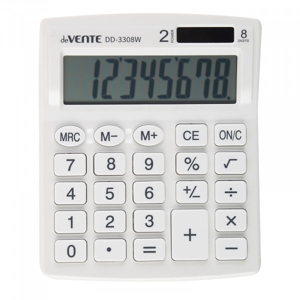 Калькулятор настольный 8-разр."deVENTE" DD-3308W  105х127х21 мм молочный