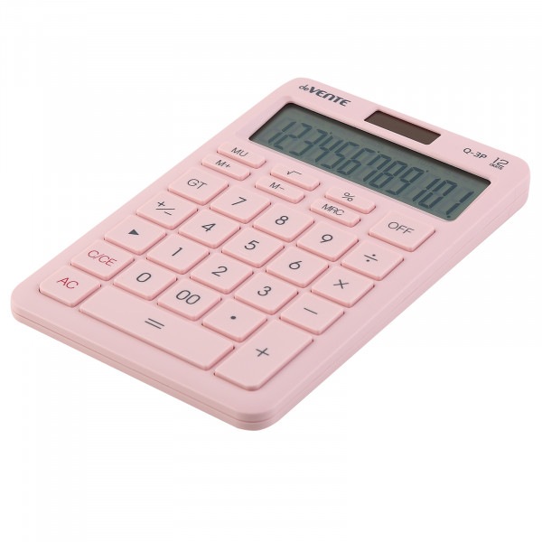 Калькулятор настольный 12-разр. DeVente Q-3P 104х156х14 мм, розовый