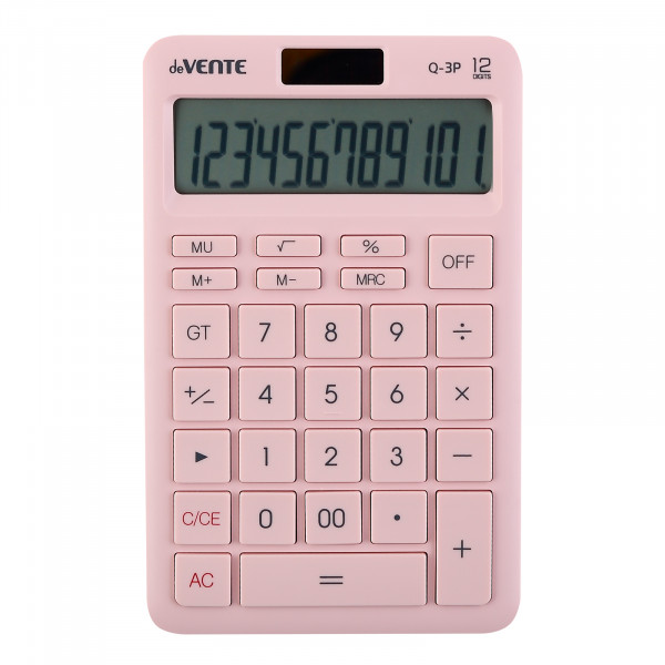 Калькулятор настольный 12-разр. DeVente Q-3P 104х156х14 мм, розовый
