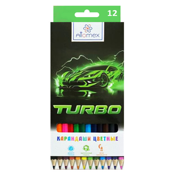 Карандаши 12 цв. "Attomex. Turbo" шестигранные