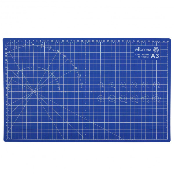 Коврик для резки A3 (45x30 см) "Attomex" непрорез., 2 мм, синий