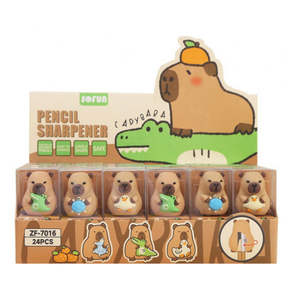 Точилка "deVENTE. Capybara" 1 отверстие,  пластик, ассорти