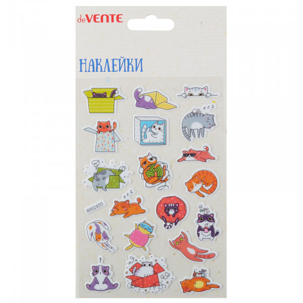 Наклейки мягкие "deVENTE. Смешные котята" 10*15см, объемные, многораз.