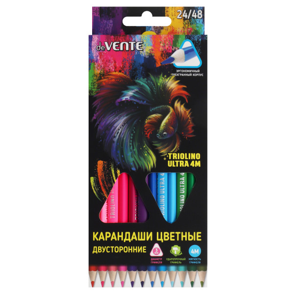 Карандаши 24шт. 48цв. "deVENTE. Triolino Uitra" 4М, трехгран.
