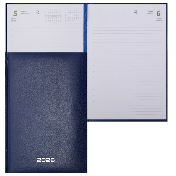 Ежедневник датир. 2026 "Attomex. Orion" А5 336стр, тв. обл. бумвинил темно-синий Ежедневник датир. 2026 "Attomex. Orion" А5 336стр, тв. обл. бумвинил темно-синий