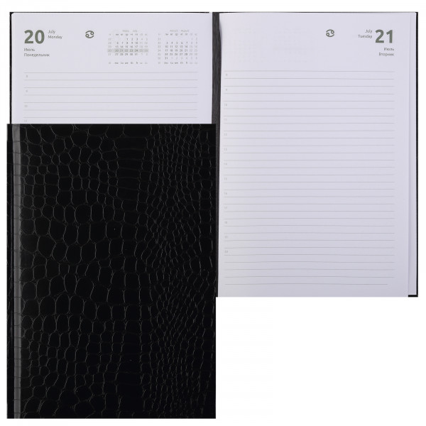 Ежедневник датир. 2026 "Attomex. Arkona" А5 336стр, тв. обл. бумвинил черный
