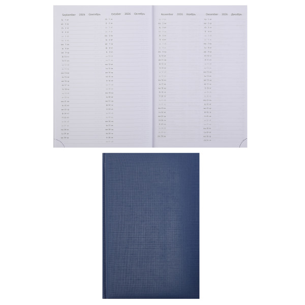 Ежедневник датир. 2026 "Attomex. Lancaster" А5 336стр, тв. обл. балакрон синий Ежедневник датир. 2026 "Attomex. Lancaster" А5 336стр, тв. обл. балакрон синий