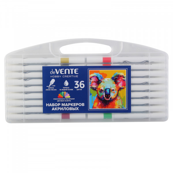 Набор маркеров акриловых 36цв. "deVENTE.HOBBY CREATIVE.Classic&Pastel" пулевидный наконечник