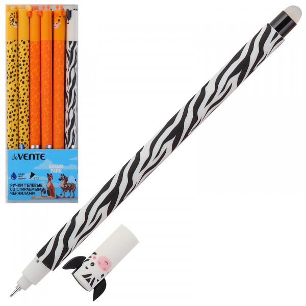 Ручка гелевая стираемая "deVENTE Safari Park", Velvet-Touch d=0,5 мм, 3 цв.