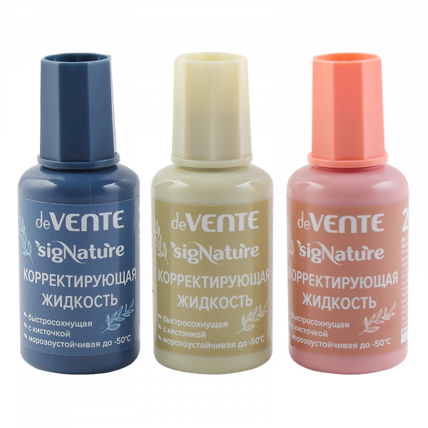 Корректирующая жидкость "deVENTE sigNATURE" 20 мл, быстросох. в бутылочке с кисточкой
