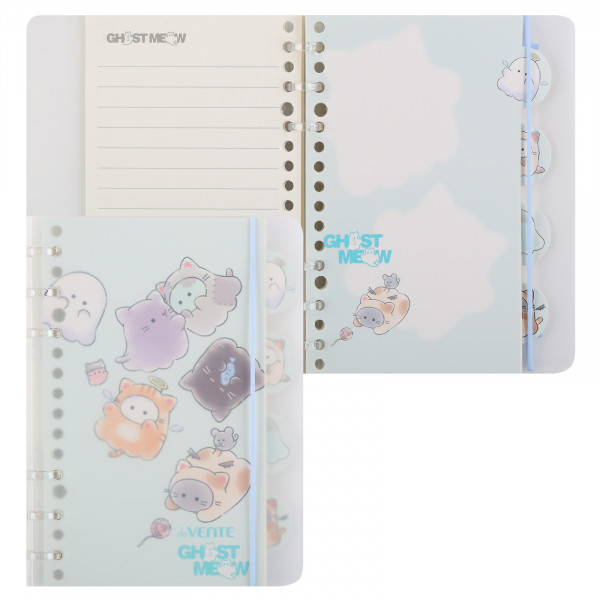 Блокнот 80стр. лин. "deVente. Ghost Meow" B6 (133*175мм) 4 карт. разделителя. 6 кольцах