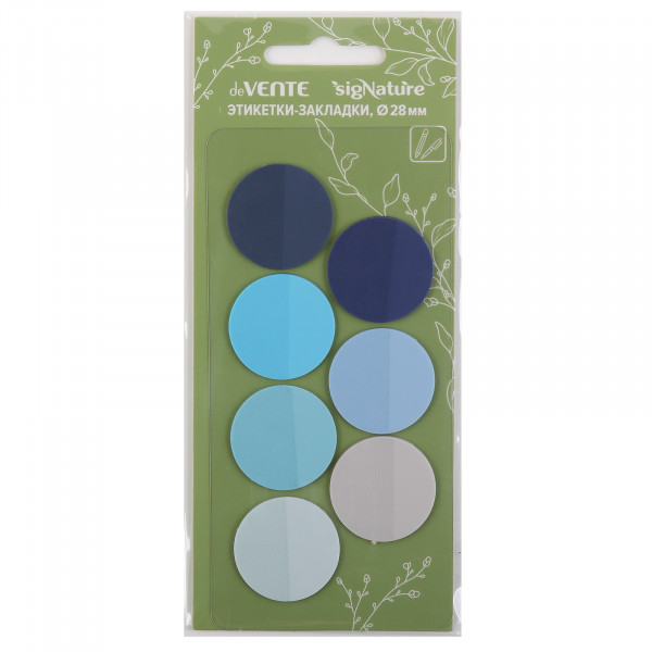 Набор самоклеящихся этикеток-закладок  пласт."deVENTE" 28*28мм 7*20л, синие