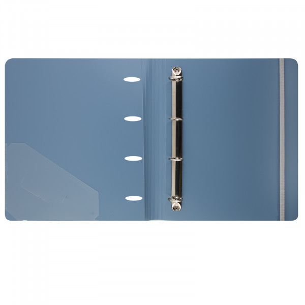 Папка на 4 кольцах А4 "deVENTE.sigNATURE" 650мкм фактура "ткань", синяя