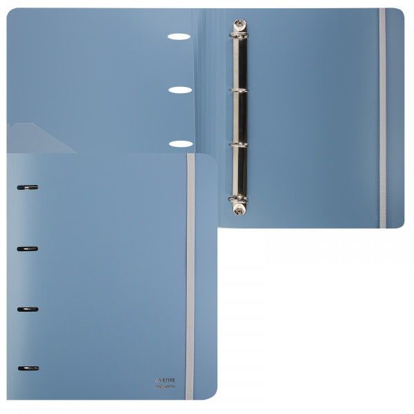 Папка на 4 кольцах А4 "deVENTE.sigNATURE" 650мкм фактура "ткань", синяя