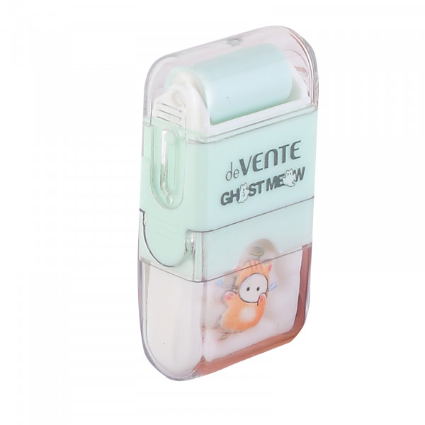 Ластик "deVente. Ghost Meow" 2 цв. с роликом для сбора крошек 60*30мм