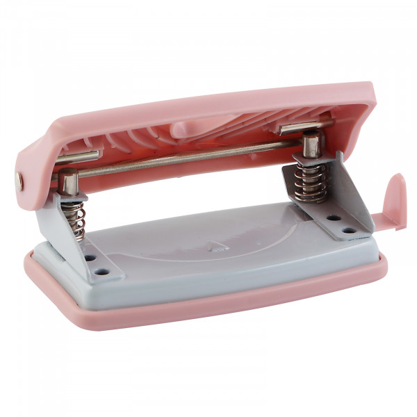 Дырокол "DeVente. sigNATURE" 10л. с линейкой, пудрово-розовый