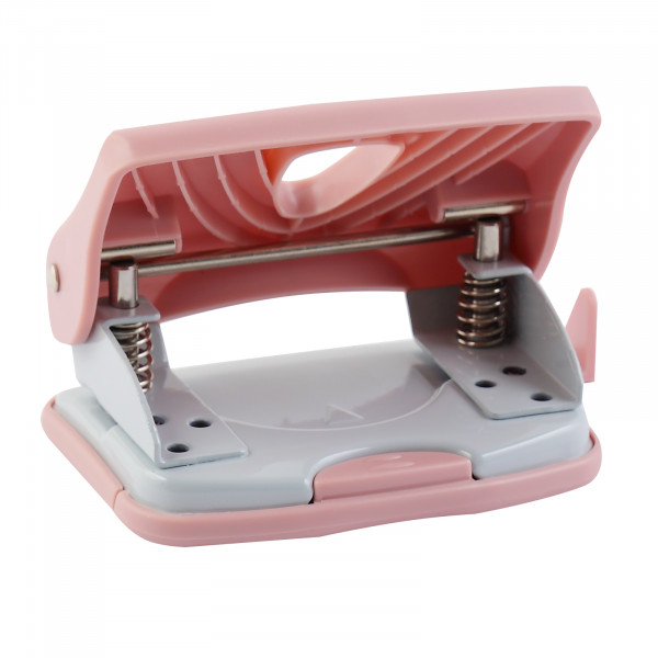 Дырокол "DeVente. sigNATURE" 20л. с линейкой, пудрово-розовый