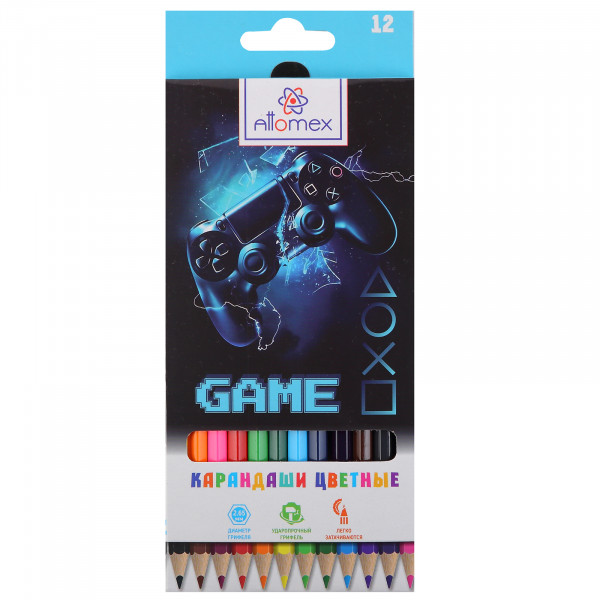 Карандаши 12цв. "Attomex. GAME", М, шестигранные
