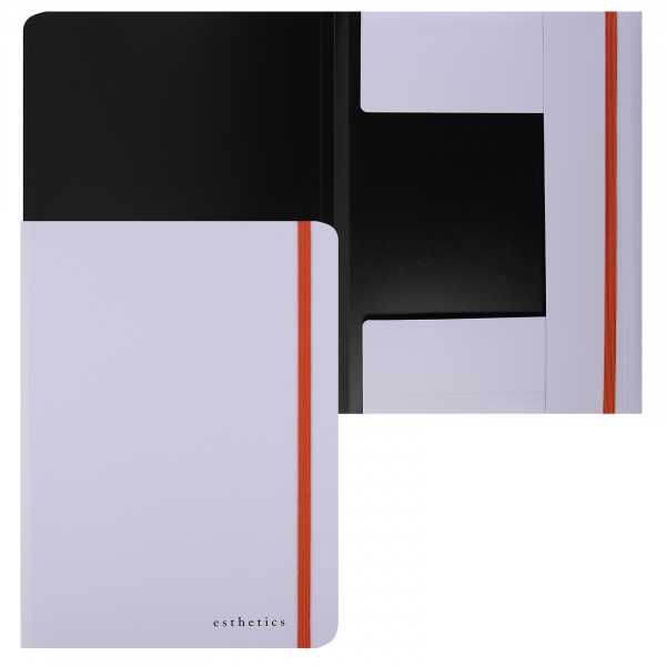 Папка с резинкой "deVENTE. Esthetics" A4, 600 мкм, фактура "soft-touch"верт. 3 кл. лаван.-пепельная