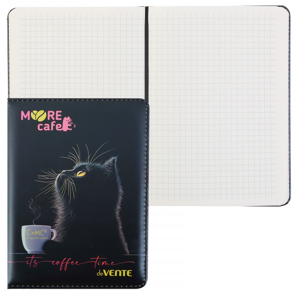 Записная книжка В6 160стр. кл. "deVENTE.MooreCafe" 70 г/м² , тв.обл. из искусст.кожи