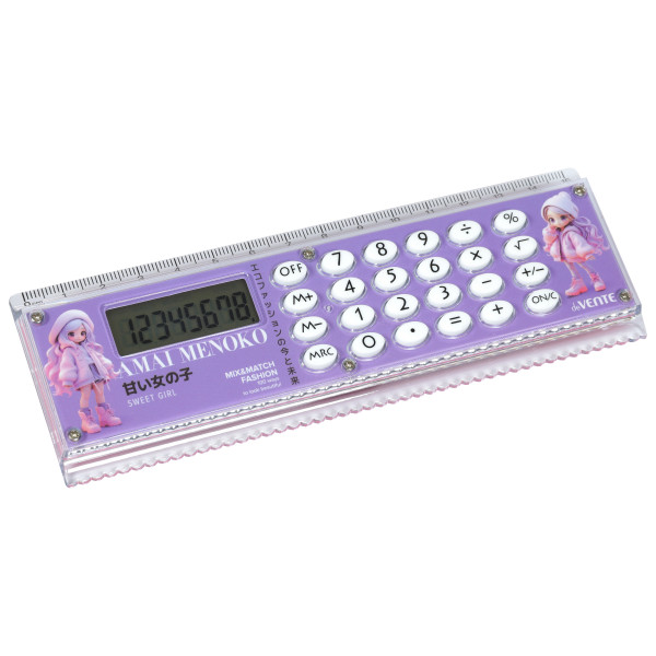 Калькулятор-линейка "deVENTE. Amai Menoko" 8-разр. с рисунком