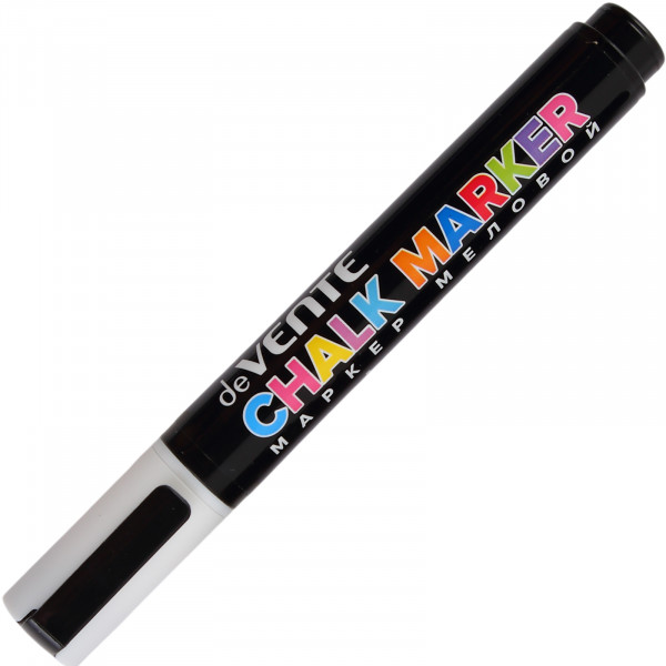 Маркер меловой "DeVente. Chalk" двустор. 3-5мм, белый