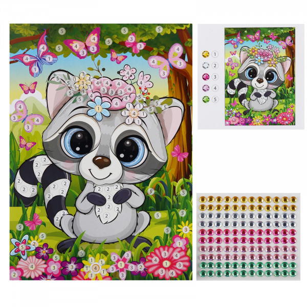 Аппликация со стразами 15*21 Милые животные