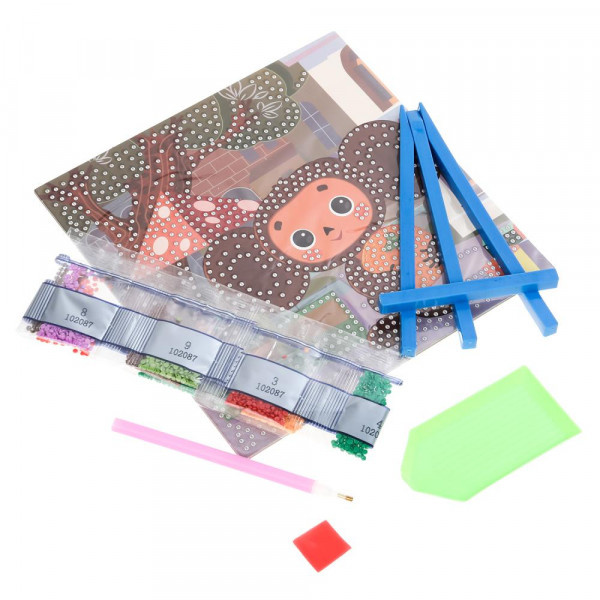 Алмазная мозаика 20*20см Чебурашка 800дет