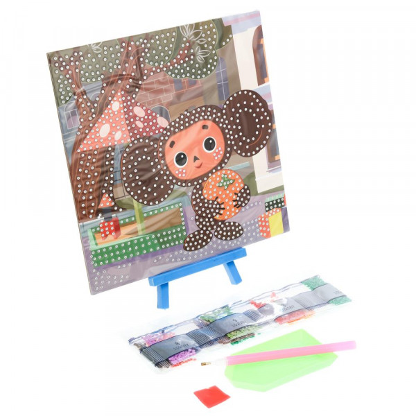 Алмазная мозаика 20*20см Чебурашка 800дет