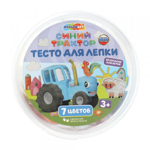 Тесто для лепки Синий трактор 7цв 30гр