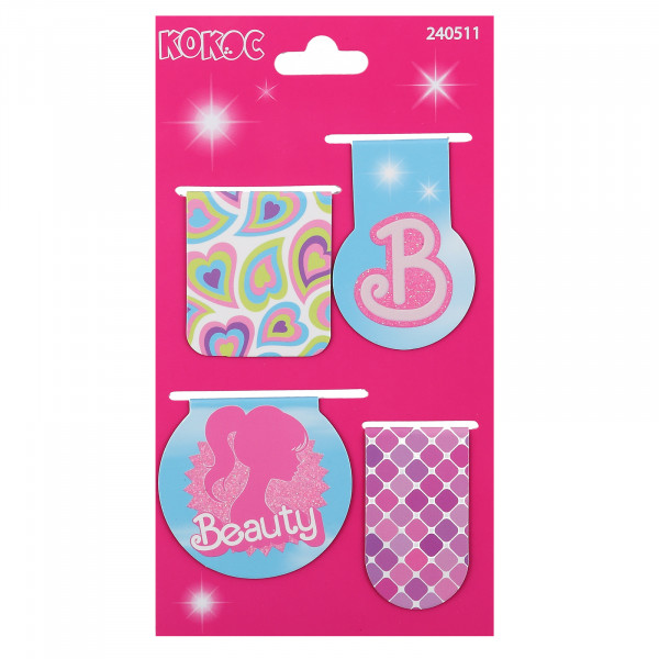 Закладка магнитная Beauty 4шт, картон глиттер