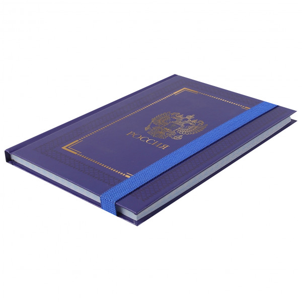 Записная книжка А6 ,80 л.кл. тв обл Символика на резинке