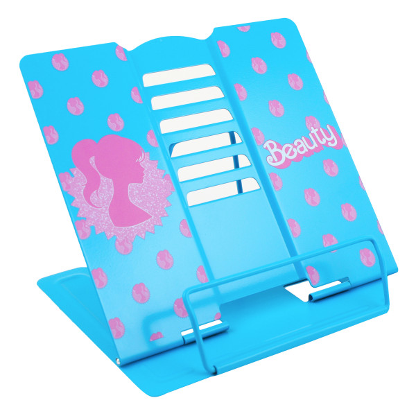 Подставка для книг металлическая Beauty голубой  с рисунком