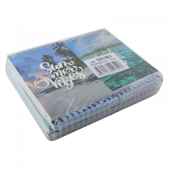 Блокнот А6 80л.кл. "Природа" мягк.обл, спираль, ассорти