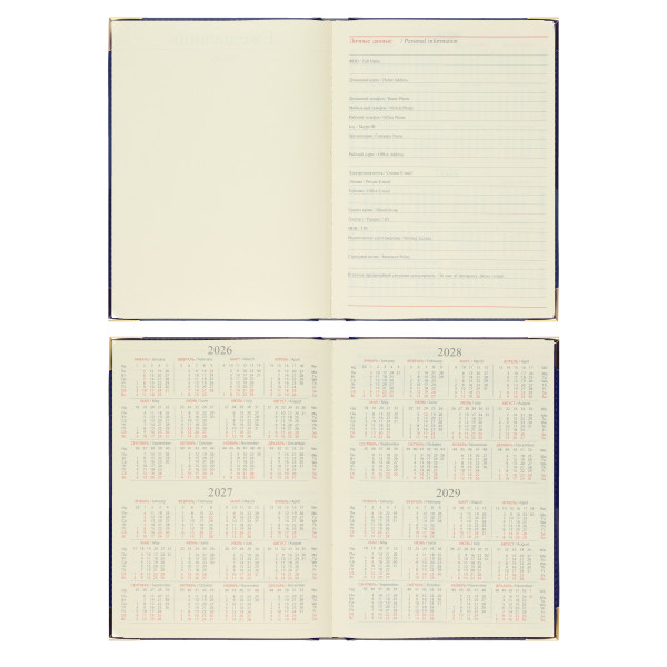 Ежедневник А5 датир. 2026 FIORENZO Classic 176л. синий Ежедневник А5 датир. 2026 FIORENZO Classic 176л. синий