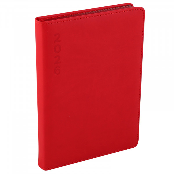 Ежедневник А5 дат 2026г.тв. обл.7БЦ к/з поролон176л Red тонир 2 ляссе перф. отсроч.  красный Ежедневник А5 дат 2026г.тв. обл.7БЦ к/з поролон176л Red тонир 2 ляссе перф. отсроч.  красный