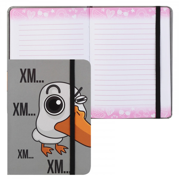 Записная книга А6 64л.лин. Гусь Гагарик, на резинке